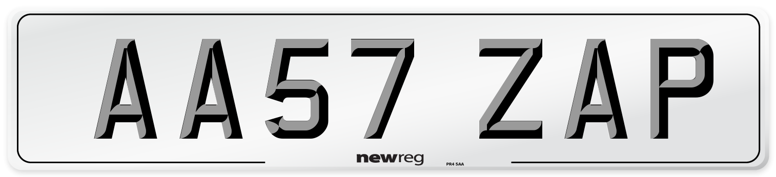 AA57 ZAP Number Plate from New Reg